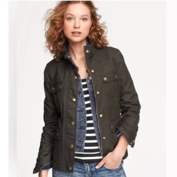 J. Crew Brown With Gold Hardware Size Small Women Relaxed Boyfriend Field Jacket - Picture 3 of 12